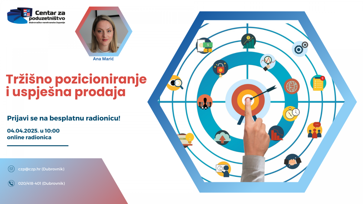 Prijavite se na online radionicu: Tržišno pozicioniranje i uspješna prodaja